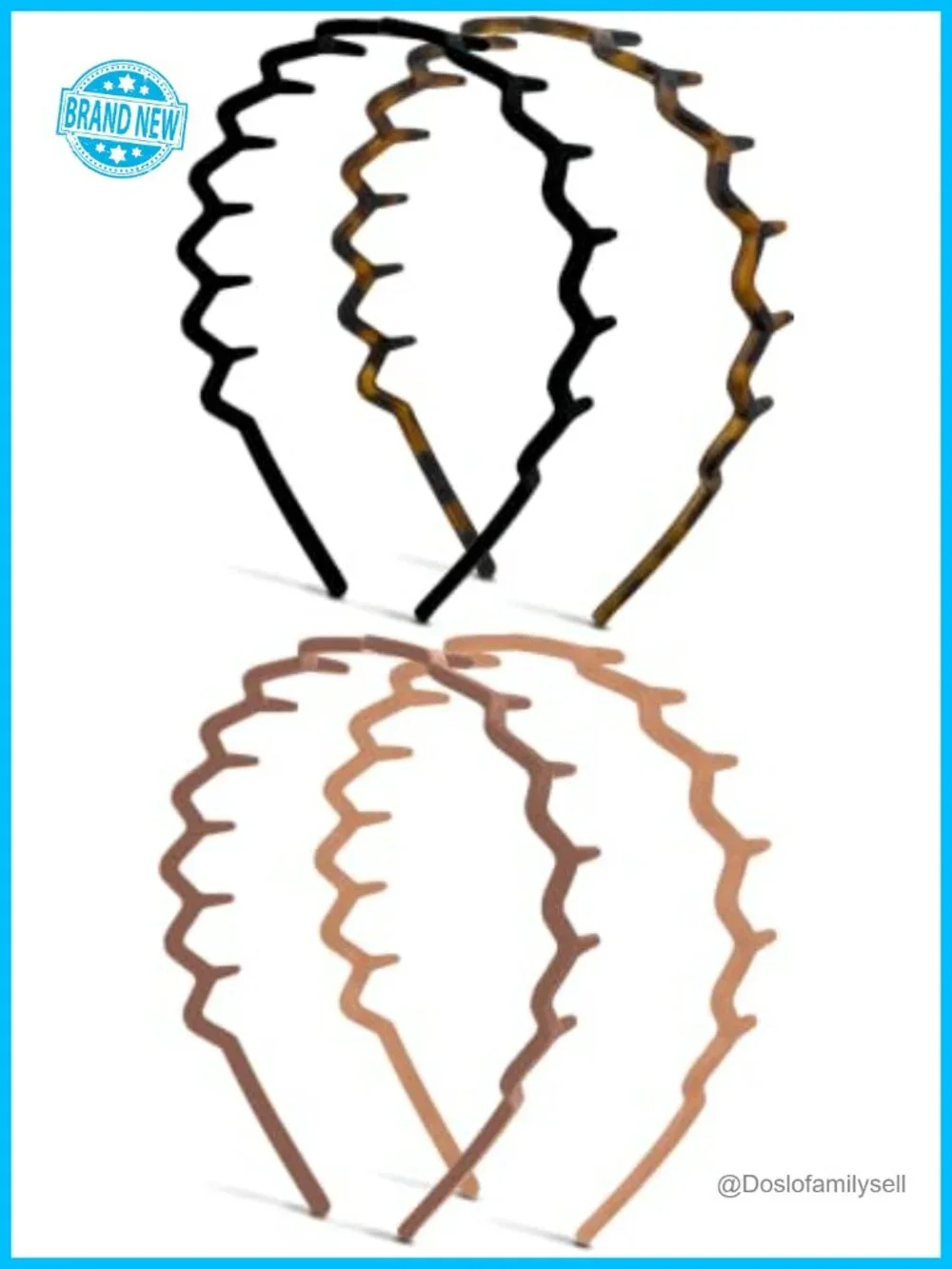 Kitsch Zig Zag Headbands Non-Slip Comb Hair Accessories 4-Pack
